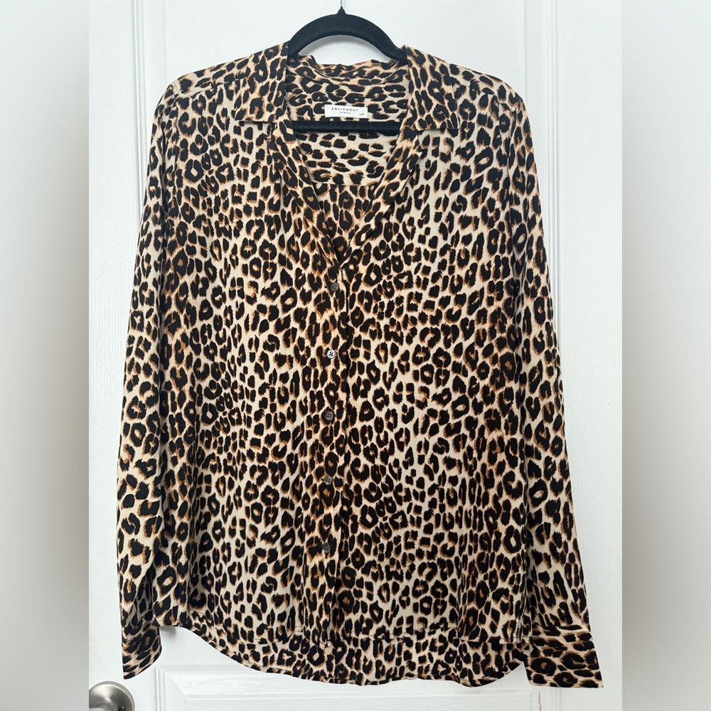 Equipment Silk Leopard Pattern Blouse